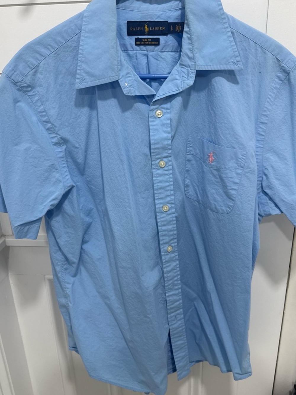 Ralph Lauren Sky Blue Short-Sleeve Button-Down Shirt